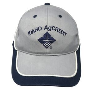OTTO Baseball Cap Gray Blue OSFM Idaho AgCredit Slideback Hat Contrast Piping